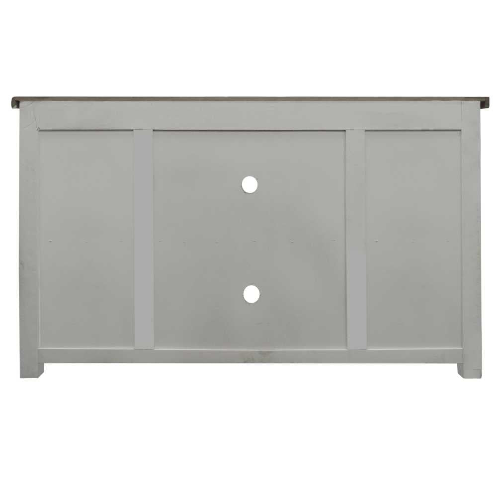 69 Inch Wooden Media Console With Barn Style Sliding Door, Brown And White By Benzara | Cabinets |  Modishstore  - 7