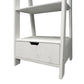 4 Shelf Wooden Ladder Bookcase With Bottom Drawer, Antique White By Benzara | Bookcases |  Modishstore  - 3