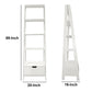 4 Shelf Wooden Ladder Bookcase With Bottom Drawer, Antique White By Benzara | Bookcases |  Modishstore  - 5