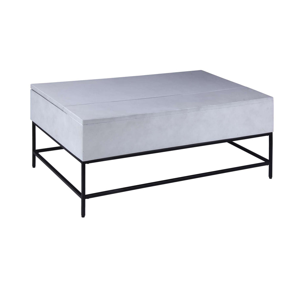 46 Inch Lift Top Storage Mango Wood Coffee Table With Tubular Metal Base,Gray And Black By Benzara | Coffee Tables |  Modishstore  - 9