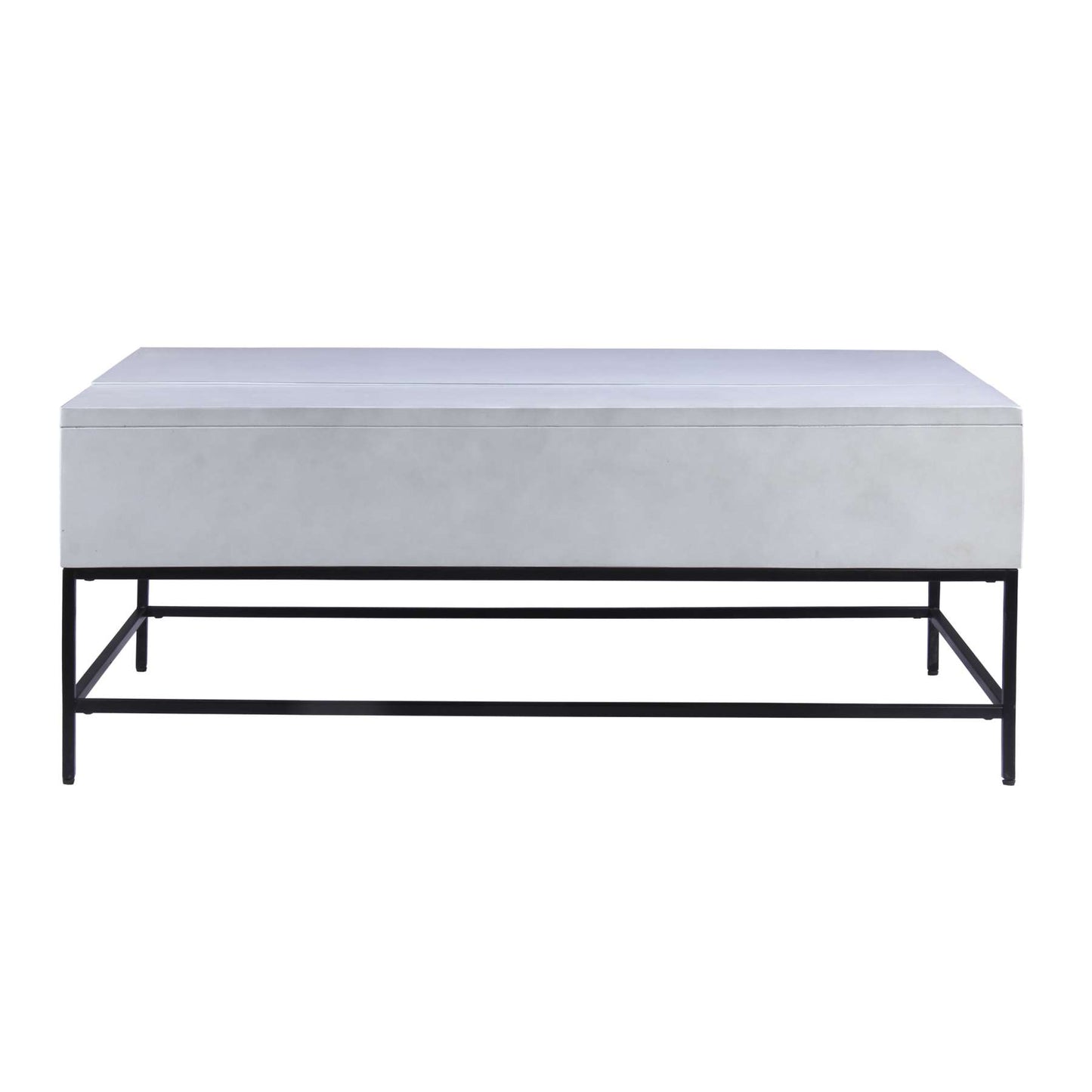 46 Inch Lift Top Storage Mango Wood Coffee Table With Tubular Metal Base,Gray And Black By Benzara | Coffee Tables |  Modishstore  - 8