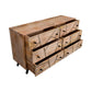 6 Drawer Industrial Wooden Storage Drawers Dresser With Metal Legs. Brown And Black By Benzara | Dressers |  Modishstore  - 4