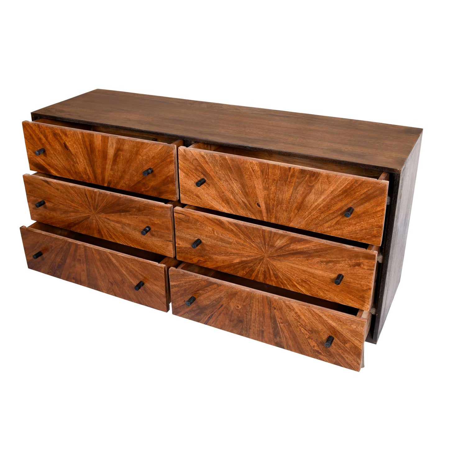 6 Drawer Mid Century Modern Storage Wooden Drawers Dresser , Brown By Benzara | Dressers |  Modishstore  - 6