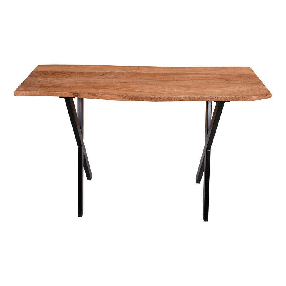 30 Inch Industrial Wooden Console Sofa Entryway Table With X Base & Metal Legs, Brown And Black By Benzara |  |  Modishstore  - 6