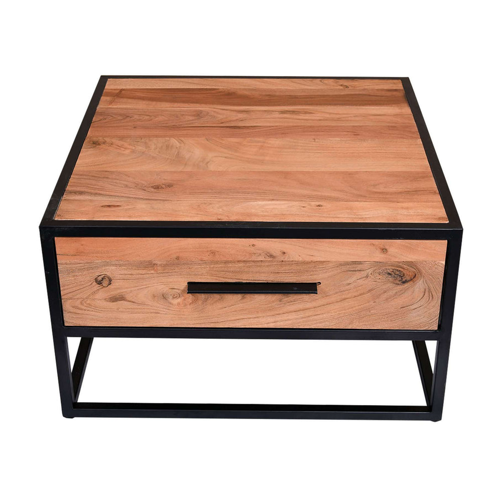 Two Tone Mango Wood Storage Bedside End Table With 1 Drawer, Black And Brown By Benzara | End Tables |  Modishstore  - 7