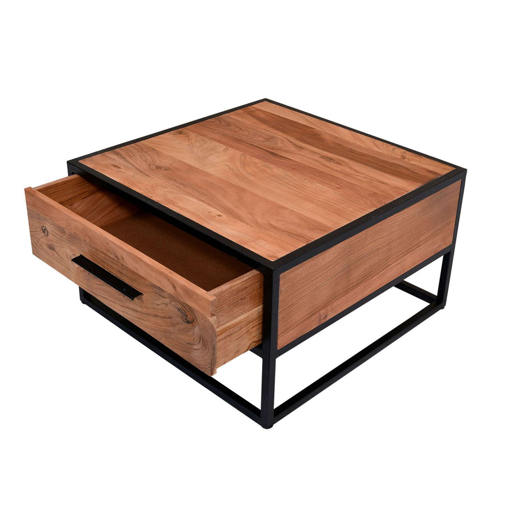 Two Tone Mango Wood Storage Bedside End Table With 1 Drawer, Black And Brown By Benzara | End Tables |  Modishstore  - 5