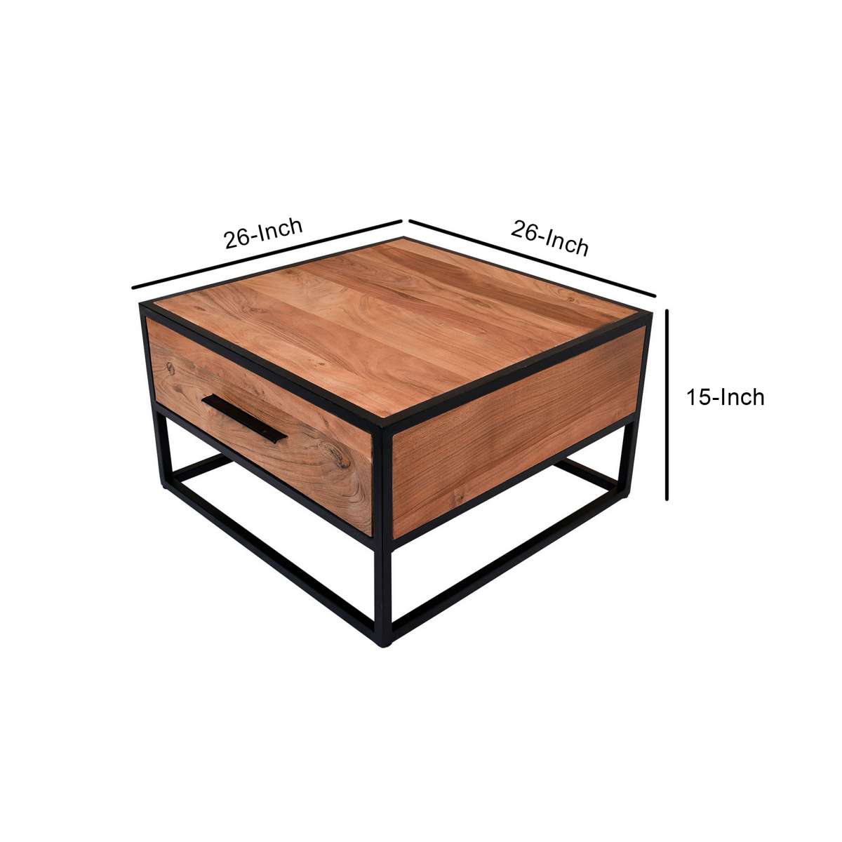 Two Tone Mango Wood Storage Bedside End Table With 1 Drawer, Black And Brown By Benzara | End Tables |  Modishstore  - 2