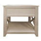 24 Inch Wooden 1 Drawer Sideend Table With Cross Sides And Open Bottom Shelf, White By Benzara | Side Tables |  Modishstore  - 6