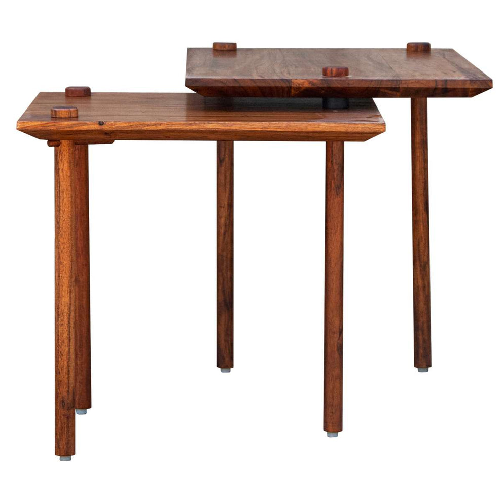 Solid Wood End Table With Pull Out Extension And Grain Details, Dark Brown By Benzara | End Tables |  Modishstore  - 5