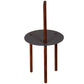 29 Inches Round Metal Top End Table With Inbuilt Wooden Pole, Brown And Black By Benzara | End Tables |  Modishstore  - 9