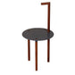 29 Inches Round Metal Top End Table With Inbuilt Wooden Pole, Brown And Black By Benzara | End Tables |  Modishstore  - 2