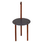 29 Inches Round Metal Top End Table With Inbuilt Wooden Pole, Brown And Black By Benzara | End Tables |  Modishstore  - 8