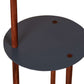 29 Inches Round Metal Top End Table With Inbuilt Wooden Pole, Brown And Black By Benzara | End Tables |  Modishstore  - 6