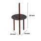 29 Inches Round Metal Top End Table With Inbuilt Wooden Pole, Brown And Black By Benzara | End Tables |  Modishstore  - 3
