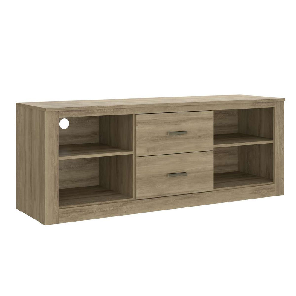 59 Inch Wooden Tv Stand With 2 Drawers And 4 Open Compartments, Oak Brown By Benzara | TV Stands |  Modishstore  - 2