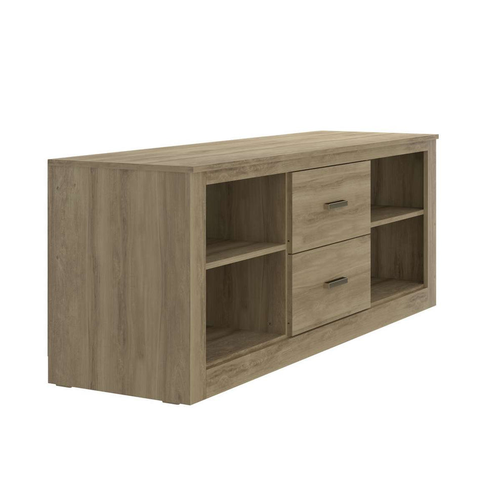 59 Inch Wooden Tv Stand With 2 Drawers And 4 Open Compartments, Oak Brown By Benzara | TV Stands |  Modishstore  - 7