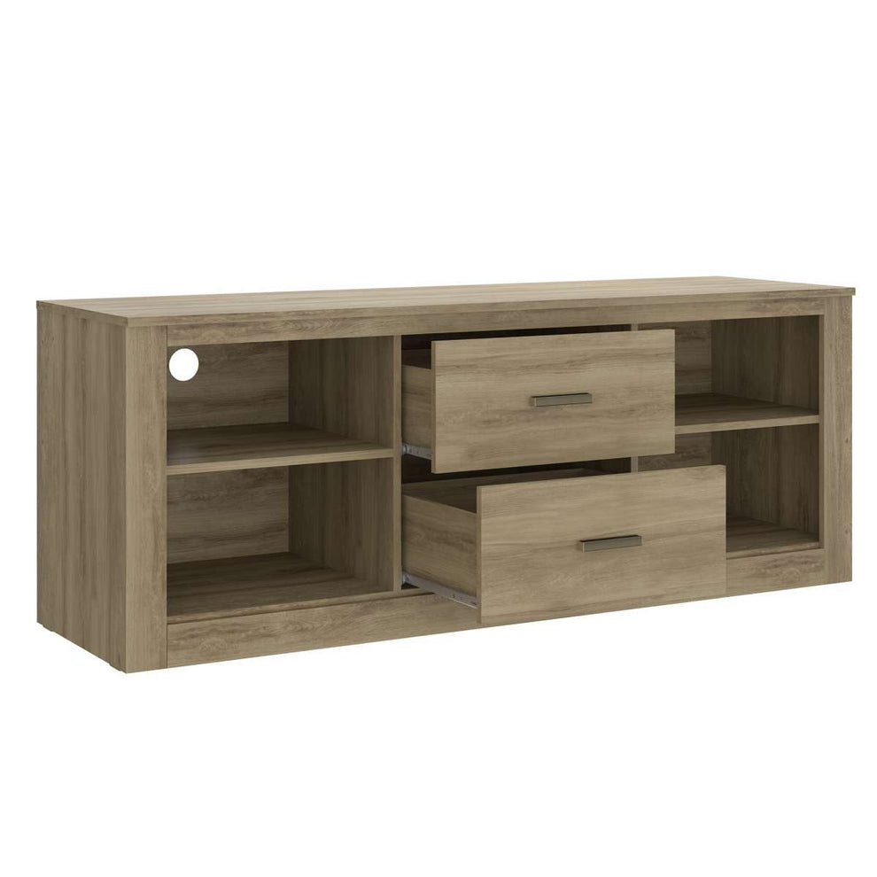 59 Inch Wooden Tv Stand With 2 Drawers And 4 Open Compartments, Oak Brown By Benzara | TV Stands |  Modishstore  - 3