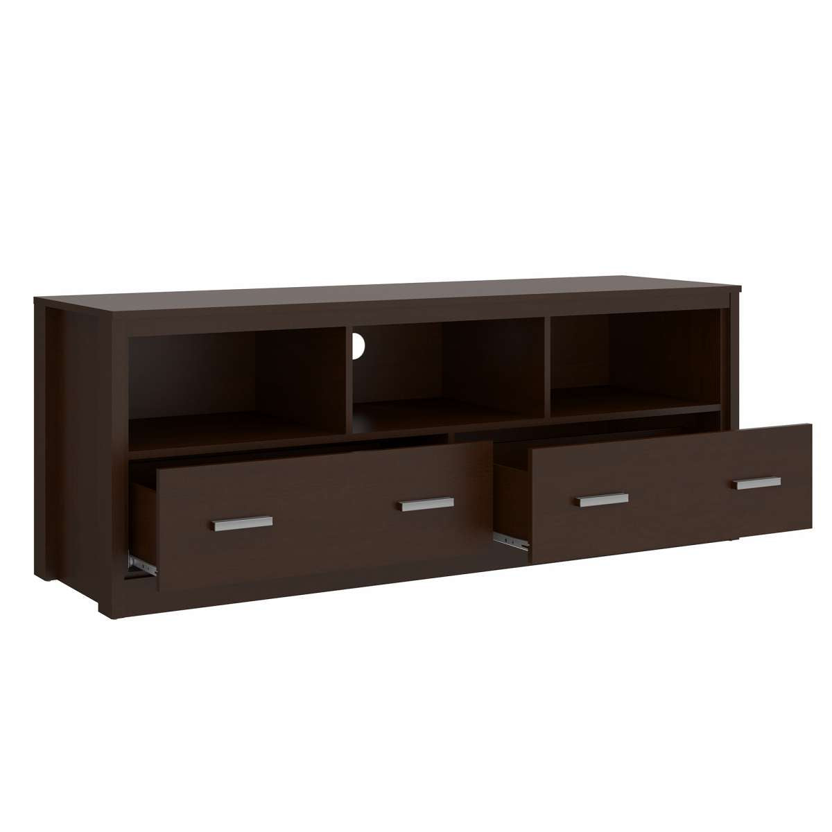 59 Inch Wooden Tv Stand With 2 Drawers And 3 Open Compartments, Tobacco Brown By Benzara | TV Stands |  Modishstore  - 5