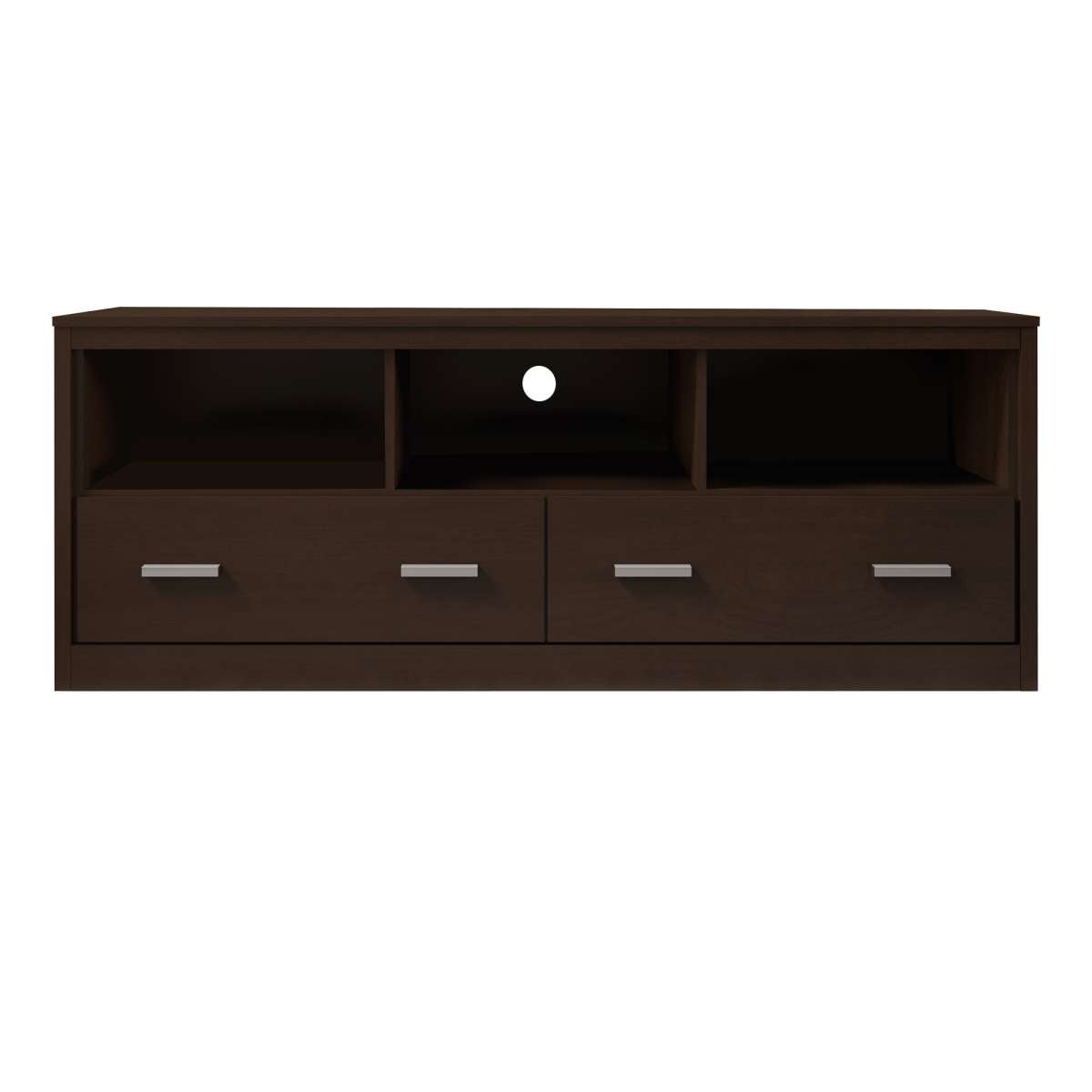 59 Inch Wooden Tv Stand With 2 Drawers And 3 Open Compartments, Tobacco Brown By Benzara | TV Stands |  Modishstore  - 4