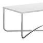 Coffee Table With Rectangular Top And X Base, White And Chrome By Benzara | Coffee Tables |  Modishstore  - 6