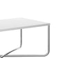 Coffee Table With Rectangular Top And X Base, White And Chrome By Benzara | Coffee Tables |  Modishstore  - 5
