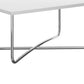 Coffee Table With Rectangular Top And X Base, White And Chrome By Benzara | Coffee Tables |  Modishstore  - 4