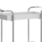 Storage Cart With 2 Tier Design And Metal Frame, White And Chrome By Benzara | Bar Carts |  Modishstore  - 5