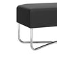 Pouffe With Rectangular Fabric Seat And Inbuilt Wooden Tray, Black And White By Benzara | Coffee Tables |  Modishstore  - 6