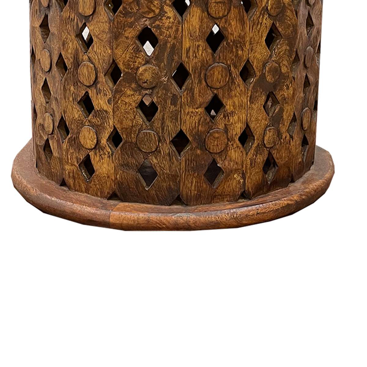 Farmhouse Round Coffee Table Set With Mango Wood Frame And Cut Out Design, Set Of 2, Brown By Benzara | Coffee Tables |  Modishstore  - 5