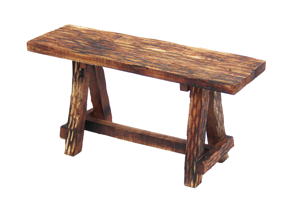 Wooden Garden Patio Bench With Retro Etching, Cappuccino Brown  By Benzara | Outdoor Patio |  Modishstore  - 2