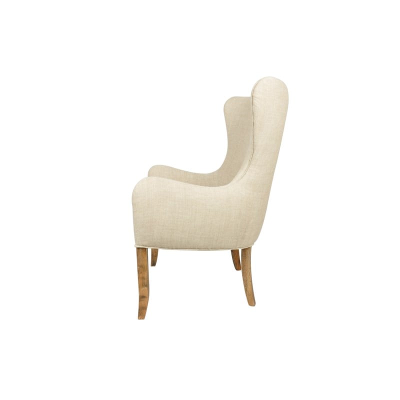 Scarlett Wing Beige fabric Back Club Chair Set of 2 by Jeffan | Accent Chairs | Modishstore - 2