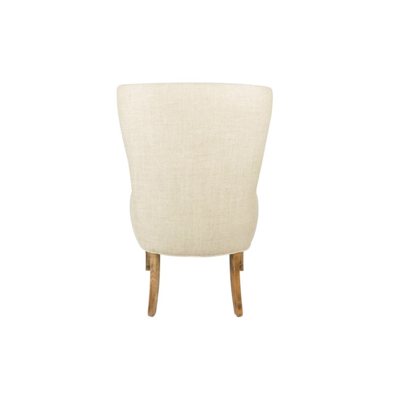 Scarlett Wing Beige fabric Back Club Chair Set of 2 by Jeffan | Accent Chairs | Modishstore - 3