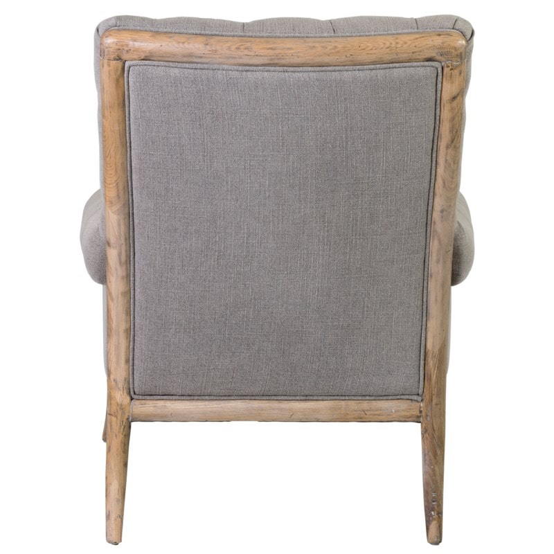 Branson Upholstered Arm Chair Grey Fabric/Distressed Wood by Jeffan | Armchairs | Modishstore - 2