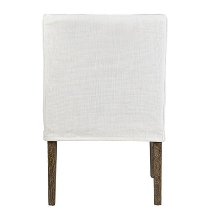 Orla Slipcovered Oakwood  Arm Chair - Cream Linen Set of 2 by Jeffan | Armchairs | Modishstore - 3