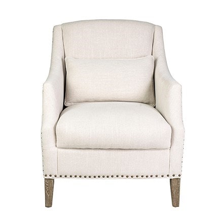 Alexander Oakwood Chair - Beige Linen by Jeffan | Accent Chairs | Modishstore