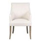 Harper Linen Blend Upholstery, Oak Dining Arm Chair - Cream Linen Set of 2 by Jeffan | Dining Chairs | Modishstore - 2