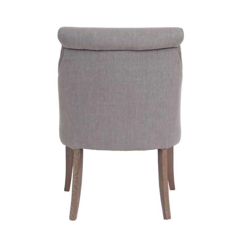 Harper Dining Arm Chair - Grey Linen Blend Upholstery, Oak Set of 2 by Jeffan | Armchairs | Modishstore - 3