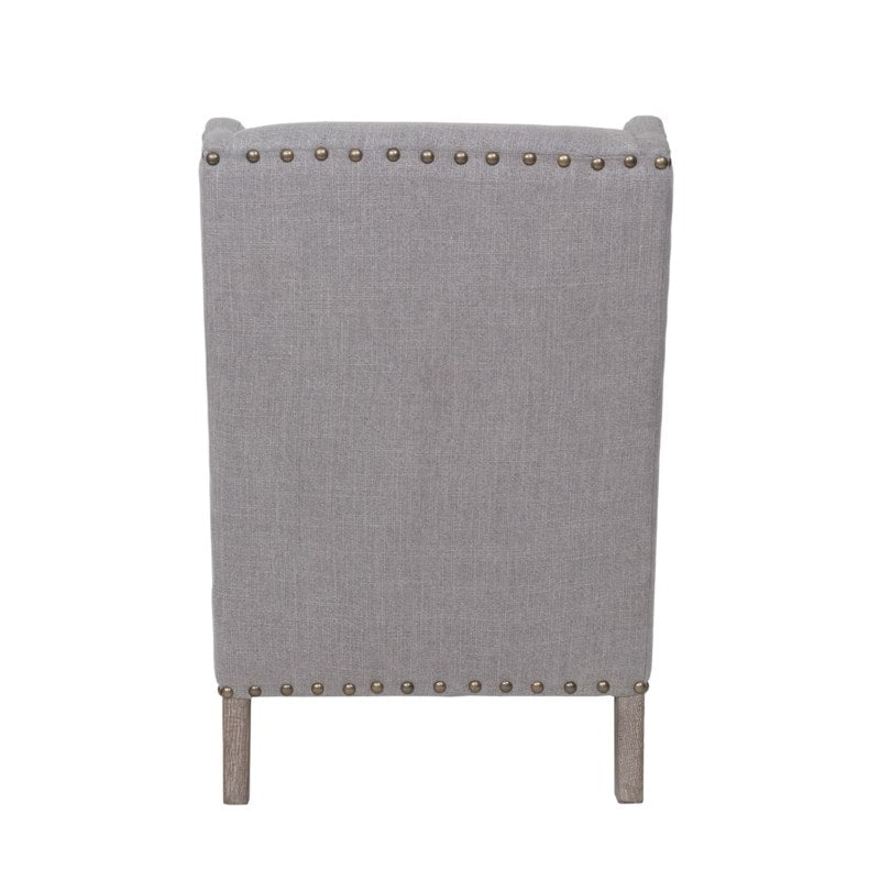 Harvard- Slight Winged Back Tailored Club Chair With Nail head Accents by Jeffan | Accent Chairs | Modishstore - 3