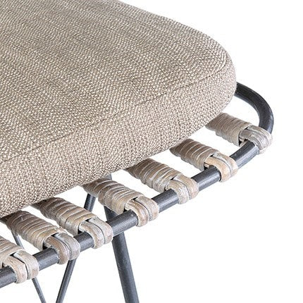 Jane Open Weave Rattan and Iron Barstool - Set of 2 by Jeffan | Bar Stools | Modishstore - 6