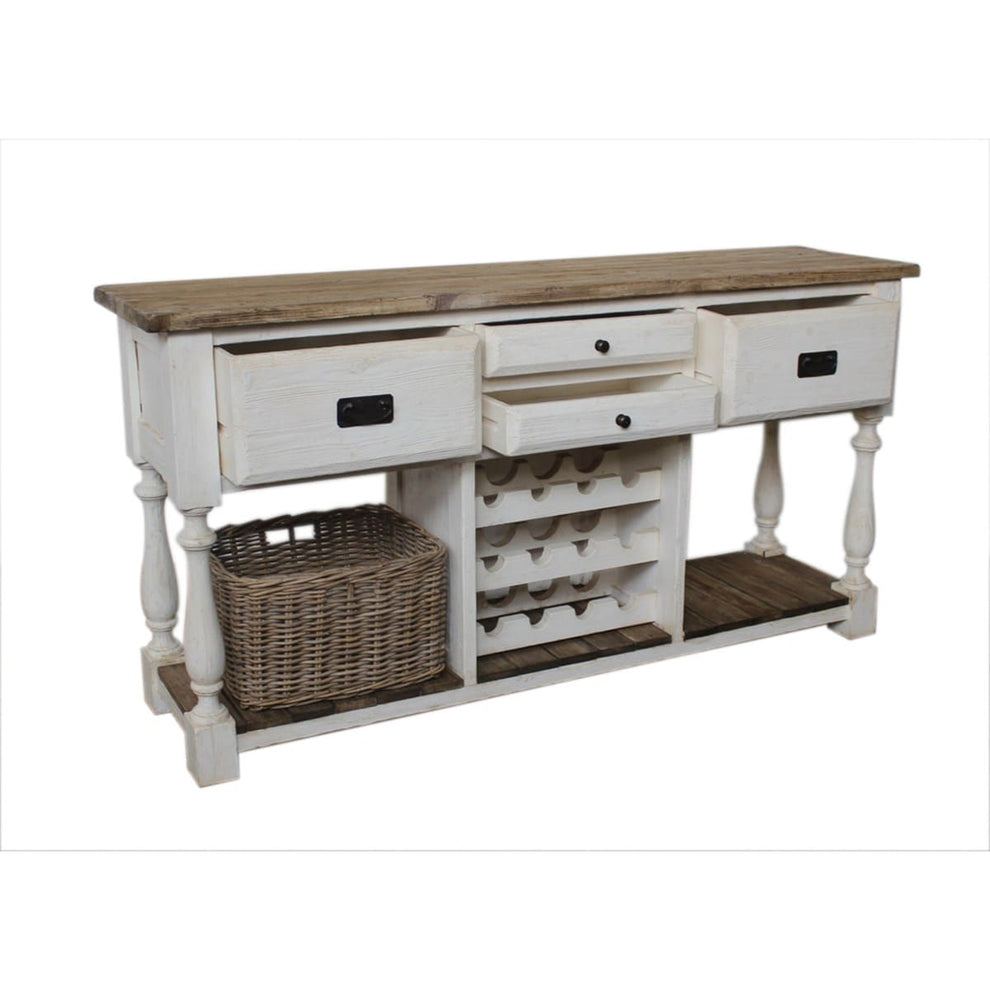 Chauncey Vintage Kitchen Sideboard with Wine Rack Drawer by Jeffan | Sideboards | Modishstore - 2