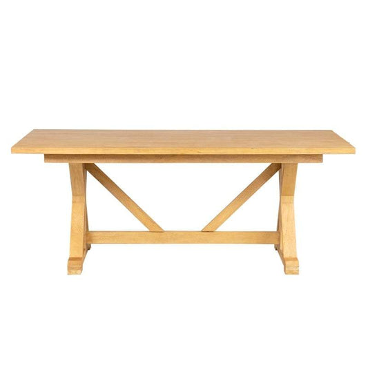 Farmhouse Mango Wood Dining Table - Natural Mango Wood in Honey by Jeffan | Dining Tables | Modishstore