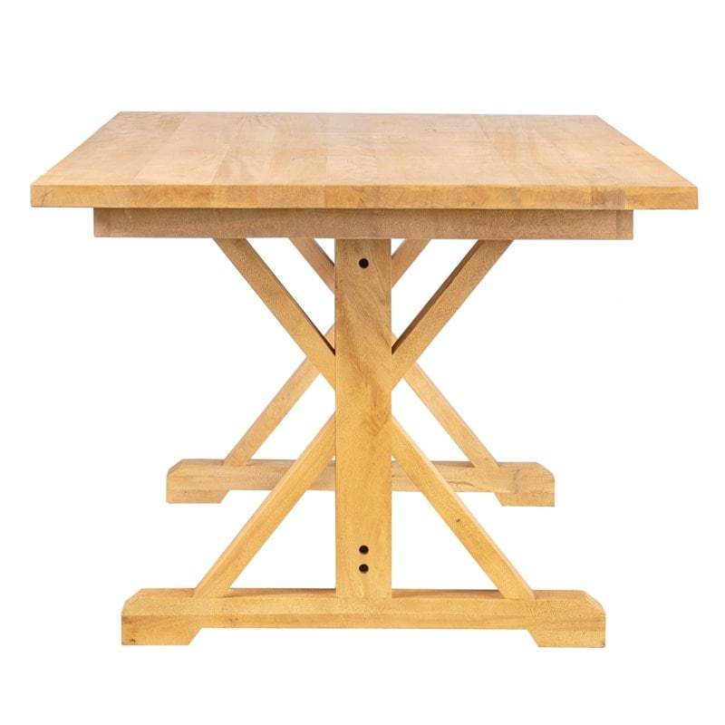 Farmhouse Mango Wood Dining Table - Natural Mango Wood in Honey by Jeffan | Dining Tables | Modishstore - 2