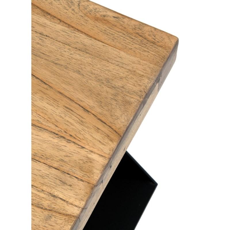 Malibu Mahogany Wood Coffee Table with metal accent and base by Jeffan | Coffee Tables | Modishstore - 3