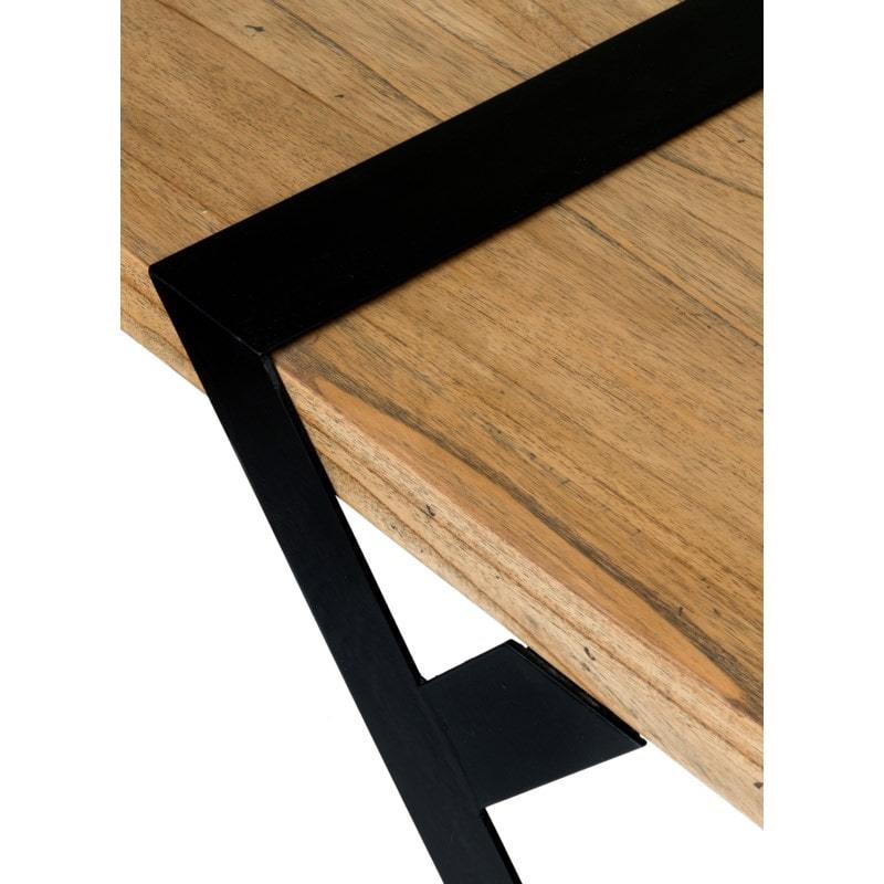 Malibu Mahogany Wood Coffee Table with metal accent and base by Jeffan | Coffee Tables | Modishstore - 5