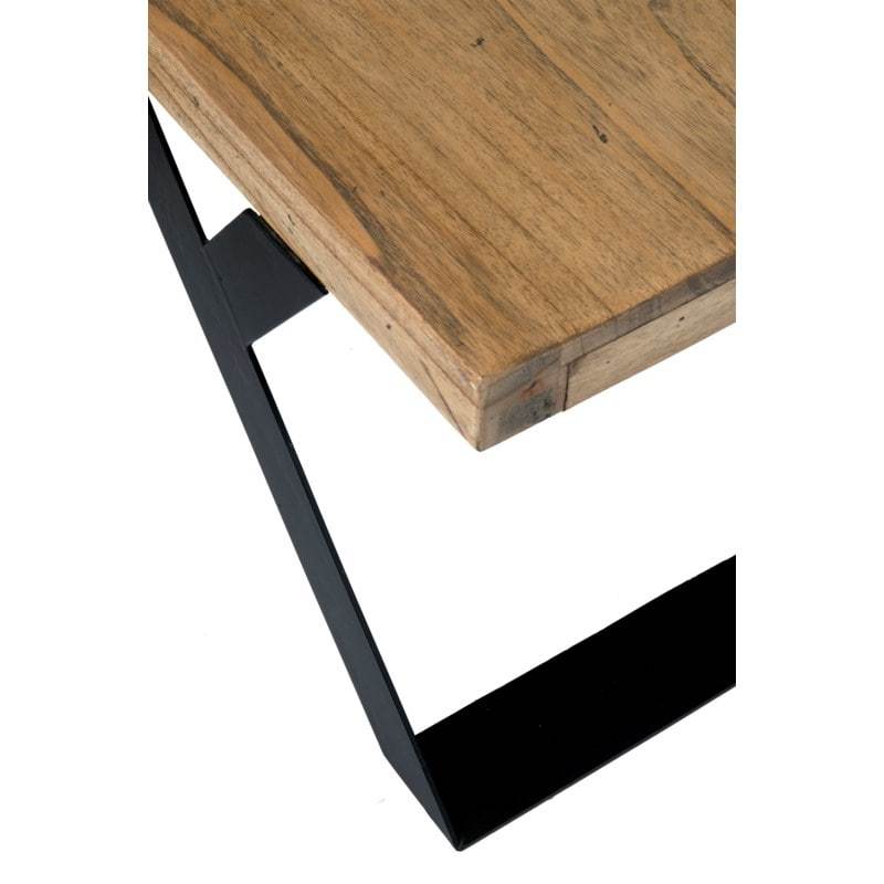 Malibu Mahogany Wood Coffee Table with metal accent and base by Jeffan | Coffee Tables | Modishstore - 6