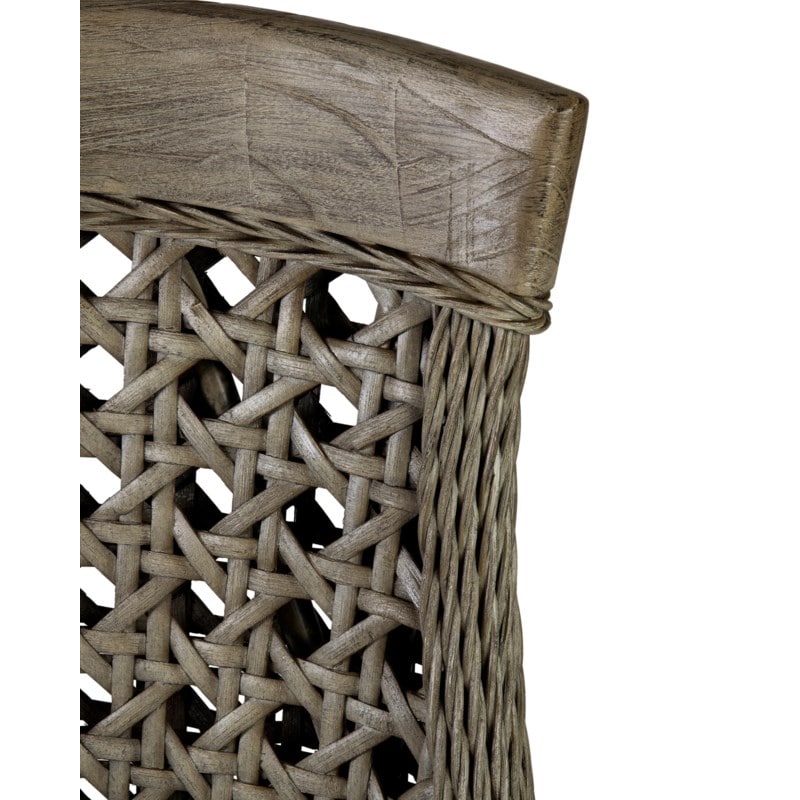 Sahara Rattan Side Chair w/ Wood Accent Set of 2 by Jeffan | Side Chairs | Modishstore - 3