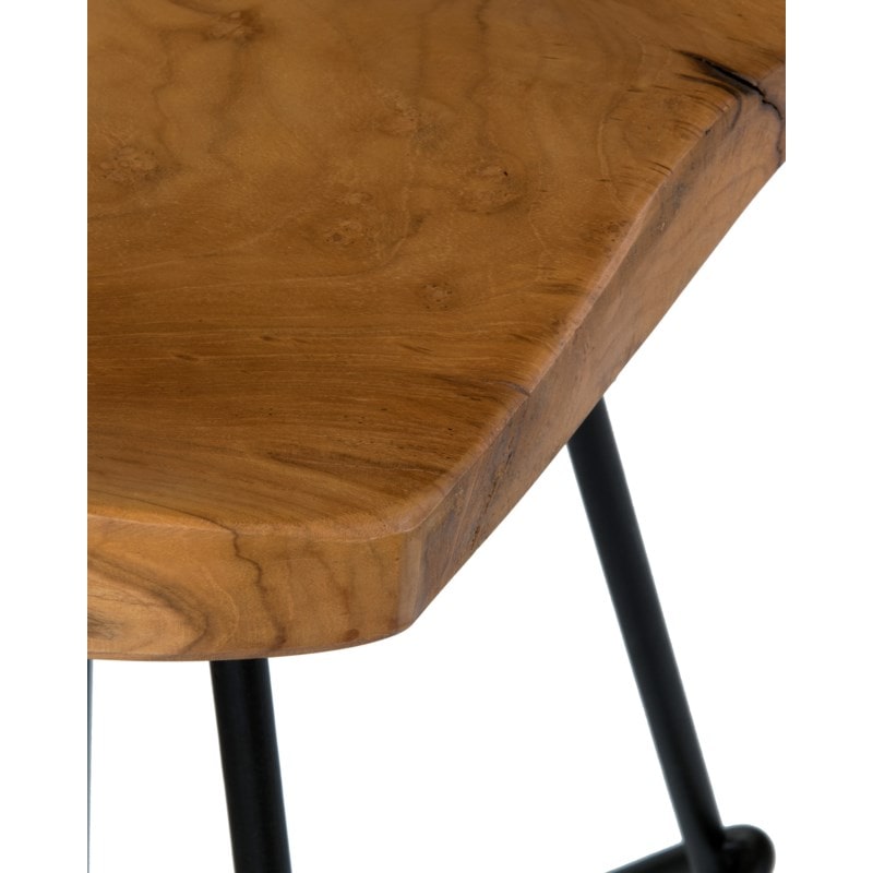 Sallie Teak Barstool with Metal Legs by Jeffan | Bar Stools | Modishstore - 2
