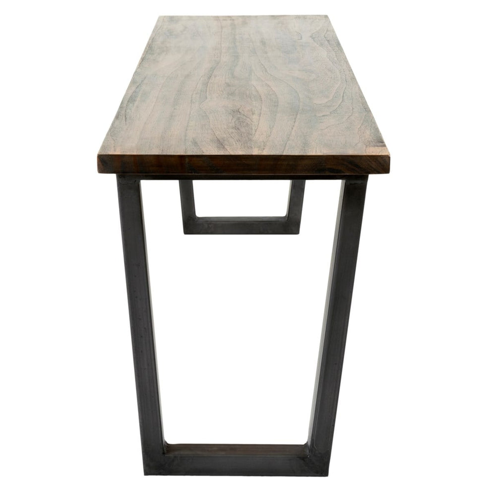 Thomas 75" wood bench with metal base - K/D by Jeffan | Benches | Modishstore - 2