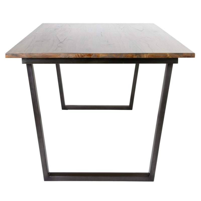 Thomas Mahogany Wood Dining Table with Metal Base by Jeffan | Dining Tables | Modishstore - 2