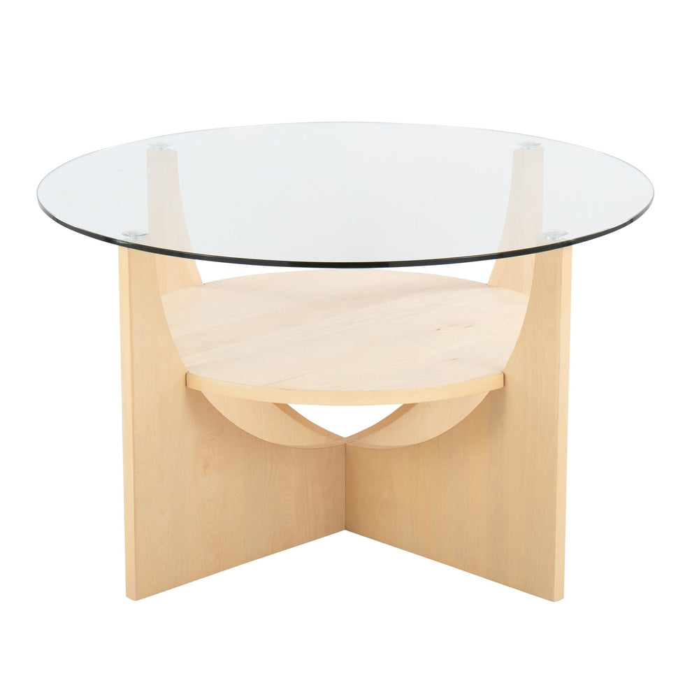 U-Shaped Contemporary Coffee Table in Black Wood and Clear Glass By LumiSource | Coffee Tables | Modishstore - 5